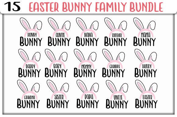 Easter Bunny Family SVG Bundle Graphics and Crafts