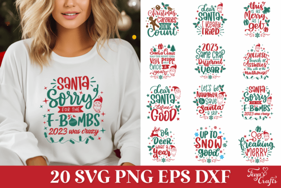 Funny Christmas Quotes Bundle Graphics and Crafts Review