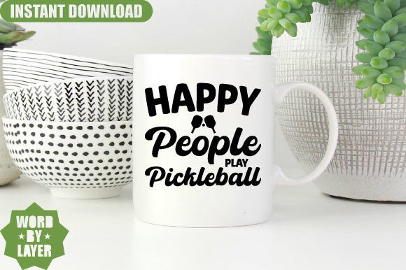 Happy People Play Pickleball Svg Design