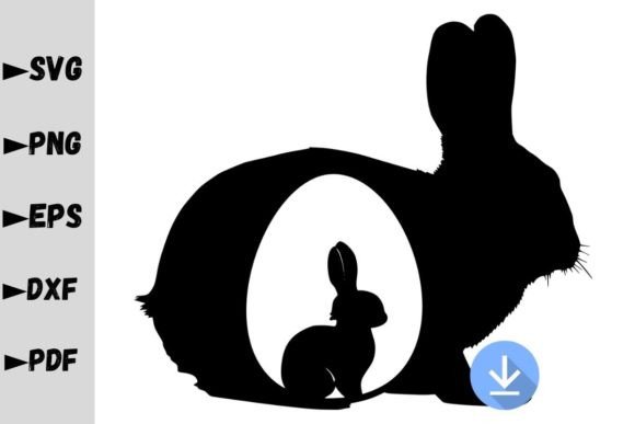 Rabbit Mom and Baby Bunny SVG Graphics for Crafts